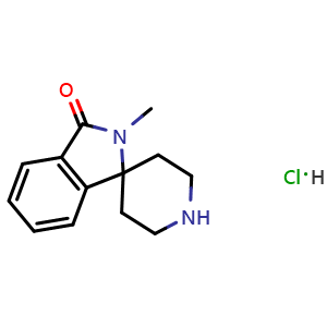 Chemical structure of 2-Methylspiro[isoindoline-1,4'-piperidin]-3-onehydrochloride , CAS 328233-38-1, AChemBlock W167414