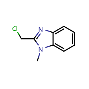 Chemical structure of 2-(Chloromethyl)-1-methyl-1H-benzo[d]imidazole , CAS 4760-35-4, AChemBlock W167420