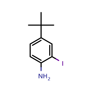 Chemical structure of 4-tert-Butyl-2-iodoaniline , CAS 128318-63-8, AChemBlock W167424