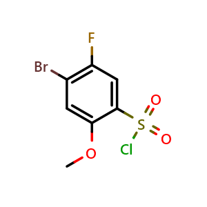 Chemical structure of 4-bromo-5-fluoro-2-methoxybenzene-1-sulfonyl chloride , CAS 1443979-74-5, AChemBlock W167431