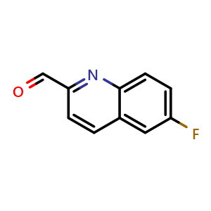 Chemical structure of 6-Fluoroquinoline-2-carbaldehyde , CAS 260430-93-1, AChemBlock W167455