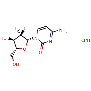 Chemical structure of 2'-Deoxy-2',2'-difluorocytidine Hydrochloride , CAS 122111-03-9, AChemBlock W167482