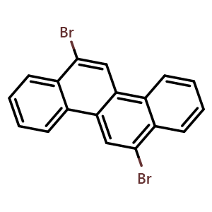 Chemical structure of 6,12-Dibromochrysene , CAS 131222-99-6, AChemBlock W167494