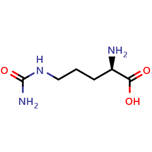 Chemical structure of (R)-2-amino-5-ureidopentanoic acid , CAS 13594-51-9, AChemBlock W167506