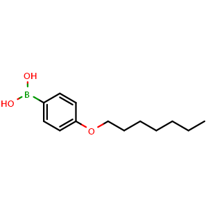 Chemical structure of 4-Heptyloxyphenylboronic acid , CAS 136370-19-9, AChemBlock W167507