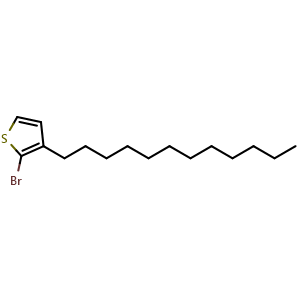 Chemical structure of 2-Bromo-3-dodecylthiophene , CAS 139100-06-4, AChemBlock W167514