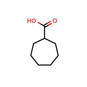 Chemical structure of Cycloheptane carboxylic acid , CAS 1460-16-8, AChemBlock W167533