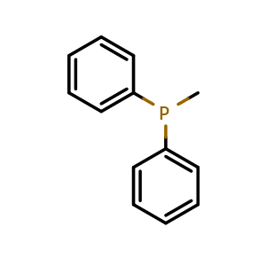 Chemical structure of Methyldiphenylphosphine , CAS 1486-28-8, AChemBlock W167542