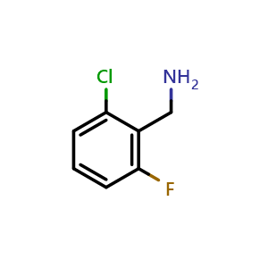 Chemical structure of 2-Chloro-6-fluorobenzylamine , CAS 15205-15-9, AChemBlock W167552