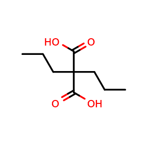 Chemical structure of 2,2-Dipropylmalonic acid , CAS 1636-27-7, AChemBlock W167572