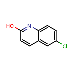 Chemical structure of 6-Chloro-2-hydroxyquinoline , CAS 1810-67-9, AChemBlock W167593