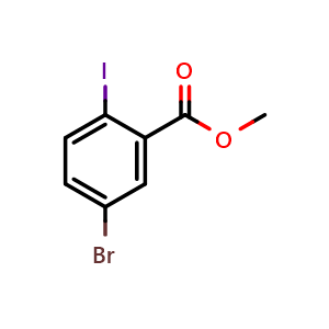 Chemical structure of Methyl 5-Bromo-2-iodobenzoate , CAS 181765-86-6, AChemBlock W167595