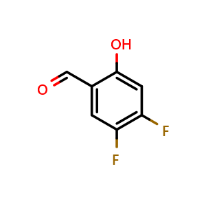 Chemical structure of 2-Hydroxy-4,5-difluorobenzaldehyde , CAS 199287-52-0, AChemBlock W167613