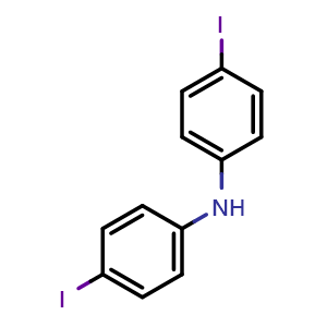 Chemical structure of Bis(4-iodophenyl)amine , CAS 20255-70-3, AChemBlock W167615