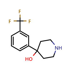 Chemical structure of 4-[3-(Trifluoromethyl)phenyl]-4-piperidinol , CAS 2249-28-7, AChemBlock W167639