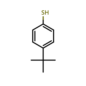 Chemical structure of 4-(Tert-butyl)benzenethiol , CAS 2396-68-1, AChemBlock W167647