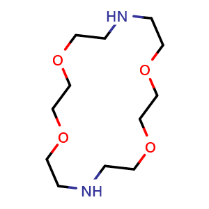 Chemical structure of 1,4,10,13-Tetraoxa-7,16-diazacyclooctadecane , CAS 23978-55-4, AChemBlock W167649