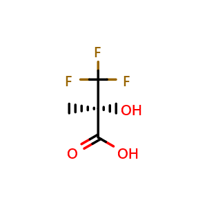 Chemical structure of (S)-3,3,3-Trifluoro-2-hydroxy-2-methylpropanoic acid , CAS 24435-45-8, AChemBlock W167660
