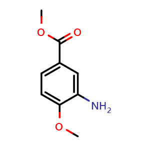 Chemical structure of Methyl 3-Amino-4-methoxybenzoate , CAS 24812-90-6, AChemBlock W167666