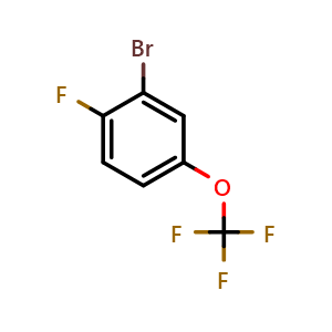 Chemical structure of 2-Bromo-1-fluoro-4-(trifluoromethoxy)benzene , CAS 286932-57-8, AChemBlock W167693