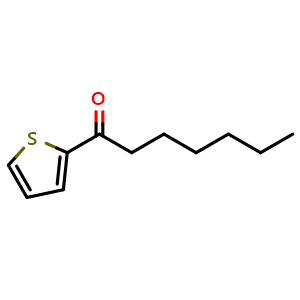 Chemical structure of 1-(Thiophen-2-yl)heptan-1-one , CAS 30711-40-1, AChemBlock W167708