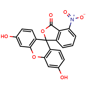 Chemical structure of 4-Nitrofluorescein , CAS 3326-35-0, AChemBlock W167726