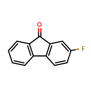 Chemical structure of 2-Fluoro-9H-fluoren-9-one , CAS 343-01-1, AChemBlock W167733