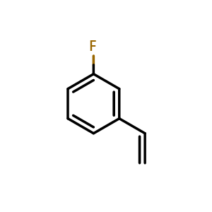 Chemical structure of 1-Fluoro-3-vinylbenzene , CAS 350-51-6, AChemBlock W167743