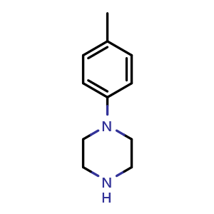Chemical structure of 1-(4-Methylphenyl)piperazine , CAS 39593-08-3, AChemBlock W167768