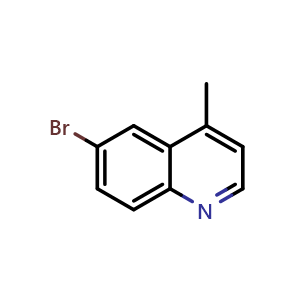 Chemical structure of 6-Bromo-4-methylquinoline , CAS 41037-28-9, AChemBlock W167779