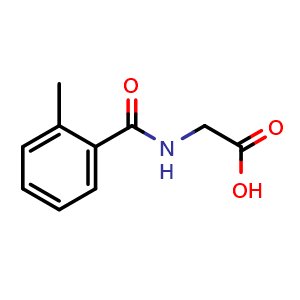 Chemical structure of 2-(2-Methylbenzamido)acetic acid , CAS 42013-20-7, AChemBlock W167786