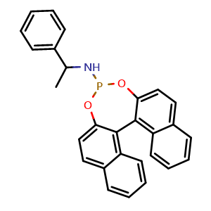 Chemical structure of (11bS)-N-(1-Phenylethyl)dinaphtho[2,1-d:1',2'-f][1,3,2]dioxaphosphepin-4-amine , CAS 422509-53-3, AChemBlock W167789