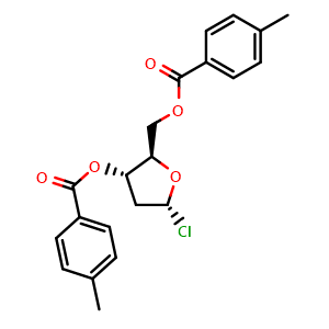 Chemical structure of (2R,3S,5R)-5-Chloro-2-(((4-methylbenzoyl)oxy)methyl)tetrahydrofuran-3-yl 4-methylbenzoate , CAS 4330-21-6, AChemBlock W167794
