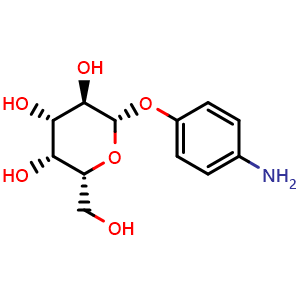Chemical structure of p-Aminophenyl b-D-galactoside , CAS 5094-33-7, AChemBlock W167838