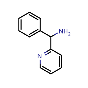 Chemical structure of Phenyl(pyridin-2-yl)methanamine , CAS 39930-11-5, AChemBlock W167859