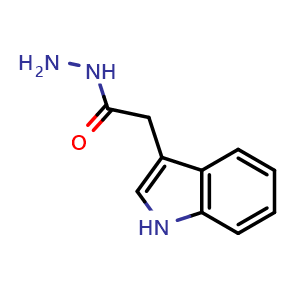 Chemical structure of 2-(1H-Indol-3-yl)acetohydrazide , CAS 5448-47-5, AChemBlock W167865