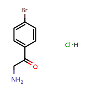 Chemical structure of 2-Amino-4'-bromoacetophenone Hydrochloride , CAS 5467-72-1, AChemBlock W167867
