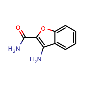 Chemical structure of 3-Aminobenzofuran-2-carboxamide , CAS 54802-10-7, AChemBlock W167869
