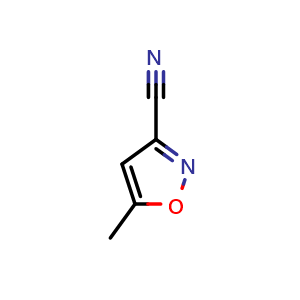 Chemical structure of 5-Methylisoxazole-3-carbonitrile , CAS 57351-99-2, AChemBlock W167884