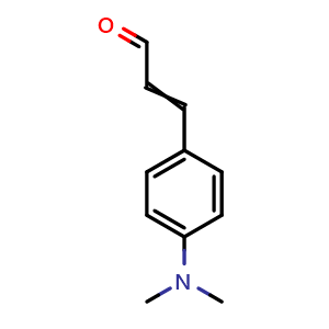 Chemical structure of 3-(4-(Dimethylamino)phenyl)acrylaldehyde , CAS 6203-18-5, AChemBlock W167925