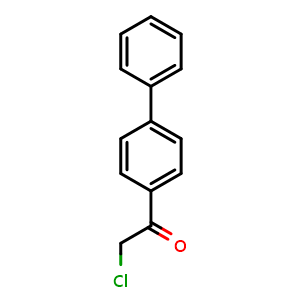 Chemical structure of 1-([1,1'-Biphenyl]-4-yl)-2-chloroethanone , CAS 635-84-7, AChemBlock W167935