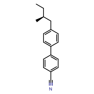 Chemical structure of (S)-4'-(2-Methylbutyl)-[1,1'-biphenyl]-4-carbonitrile , CAS 63799-11-1, AChemBlock W167938