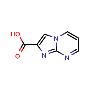 Chemical structure of Imidazo[1,2-a]pyrimidine-2-carboxylic acid , CAS 64951-10-6, AChemBlock W167942