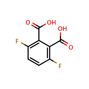 Chemical structure of 3,6-Difluorophthalic acid , CAS 651-97-8, AChemBlock W167943