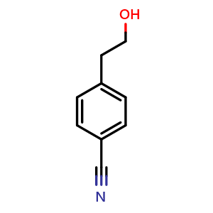 Chemical structure of 4-(2-Hydroxyethyl)benzonitrile , CAS 69395-13-7, AChemBlock W167973