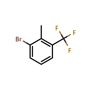 Chemical structure of 1-Bromo-2-methyl-3-(trifluoromethyl)benzene , CAS 69902-83-6, AChemBlock W167976