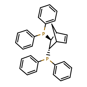 Chemical structure of (5S,6S)-5,6-bis(diphenylphosphaneyl)bicyclo[2.2.1]hept-2-ene , CAS 71042-54-1, AChemBlock W167985