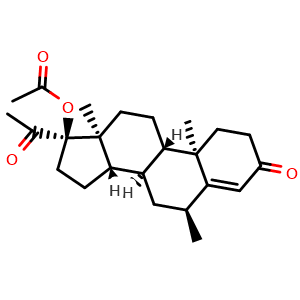 Chemical structure of Medroxyprogesterone acetate , CAS 71-58-9, AChemBlock W167992