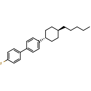 Chemical structure of 4-Fluoro-4'-(trans-4-pentylcyclohexyl)-1,1'-biphenyl , CAS 81793-59-1, AChemBlock W168024