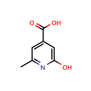 Chemical structure of 2-Hydroxy-6-methylisonicotinic acid , CAS 86454-13-9, AChemBlock W168048
